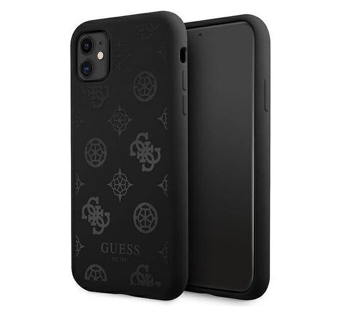 фото Чехол cg mobile guess liquid silicone peony iphone 11 черный