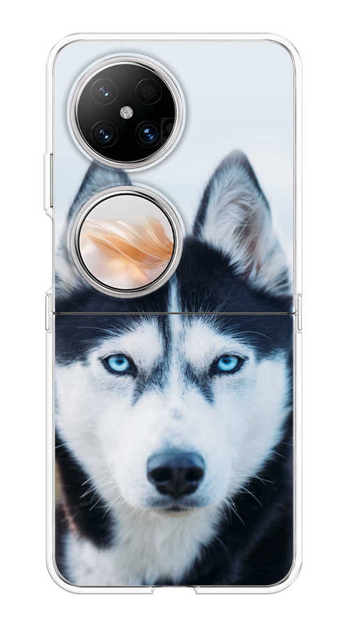 

Чехол на Huawei Pocket 2 "Хаски 2", Синий;белый, 6123850-1