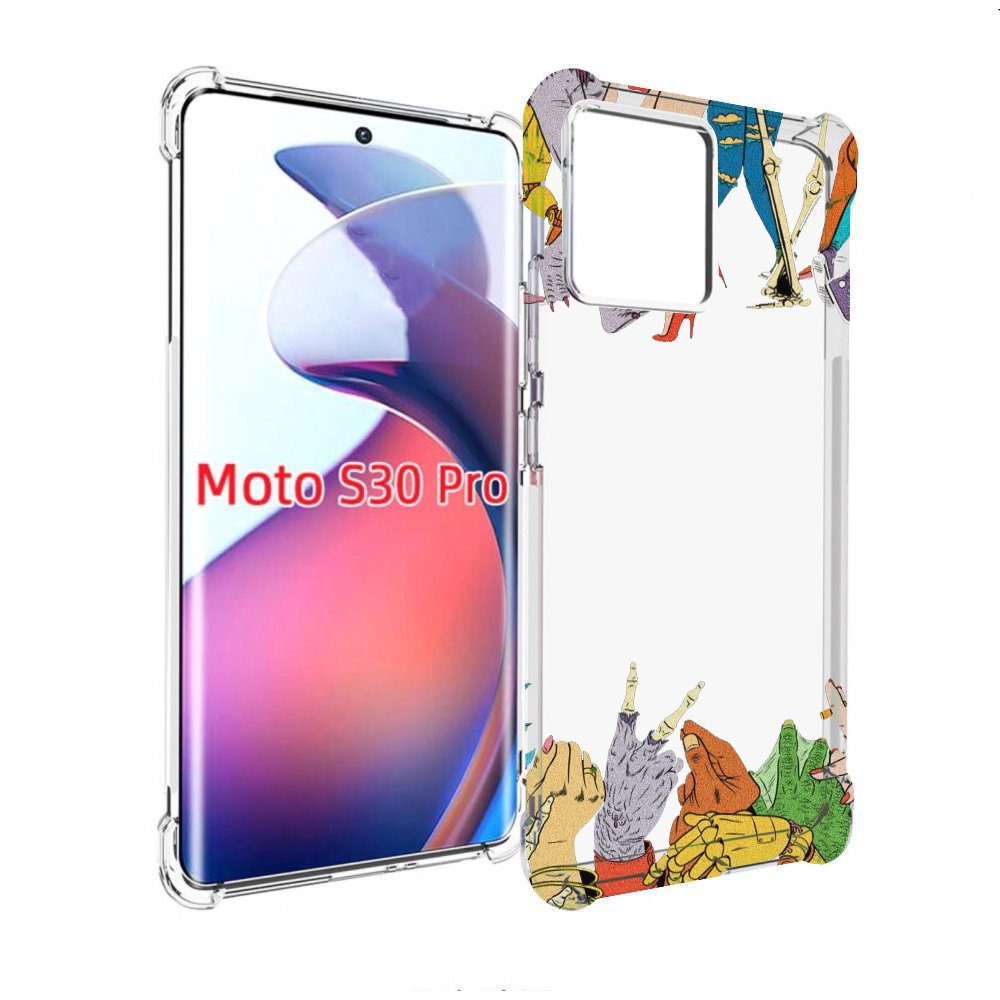 

Чехол MyPads разные персонажи пальчики для Motorola Moto S30 Pro, Прозрачный, Tocco