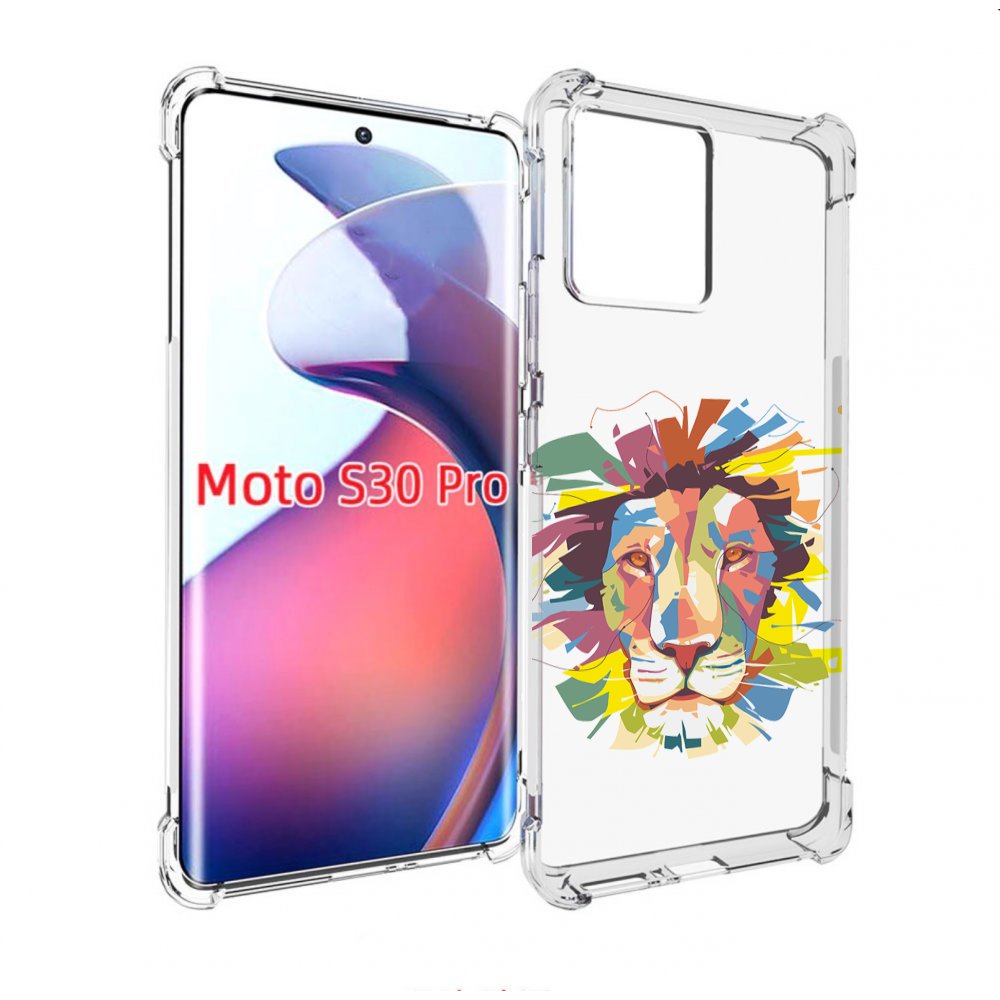 

Чехол MyPads разноцветный-лев детский для Motorola Moto S30 Pro, Прозрачный, Tocco