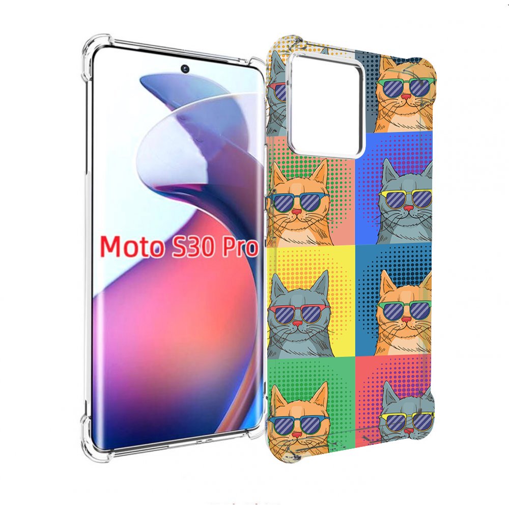 

Чехол MyPads разноцветные-коты для Motorola Moto S30 Pro, Прозрачный, Tocco