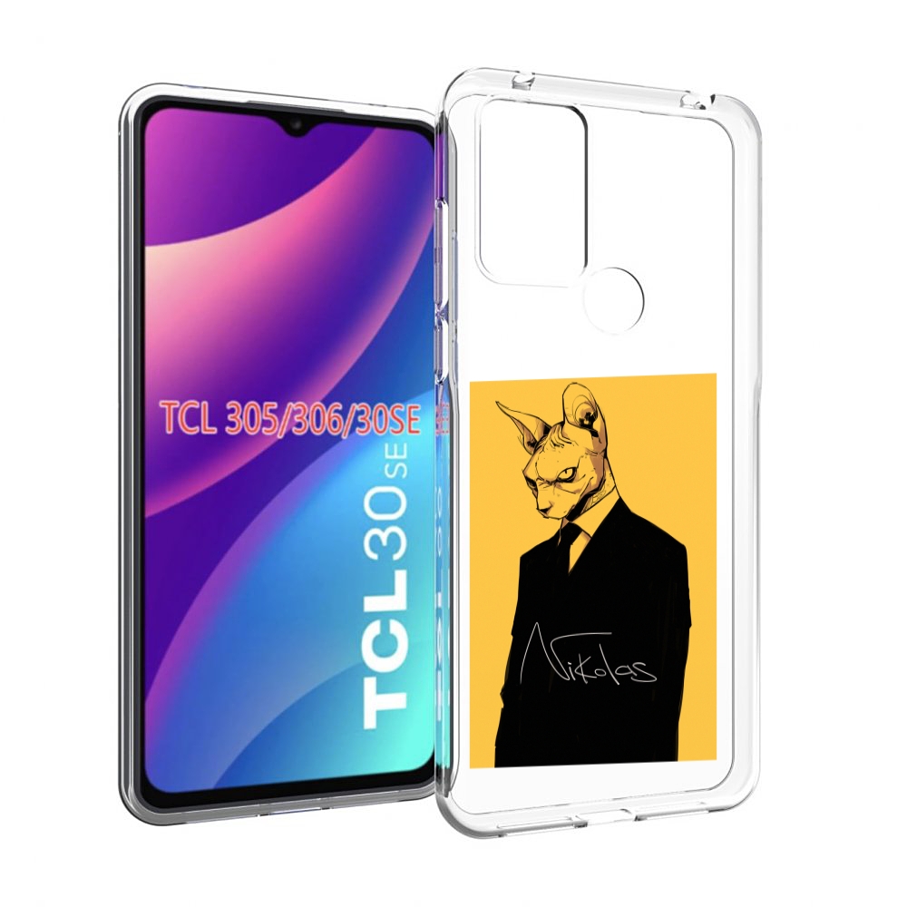 

Чехол MyPads кот-в-смокинге-на-желтом-фоне для TCL 30SE/305/306/30E, Tocco