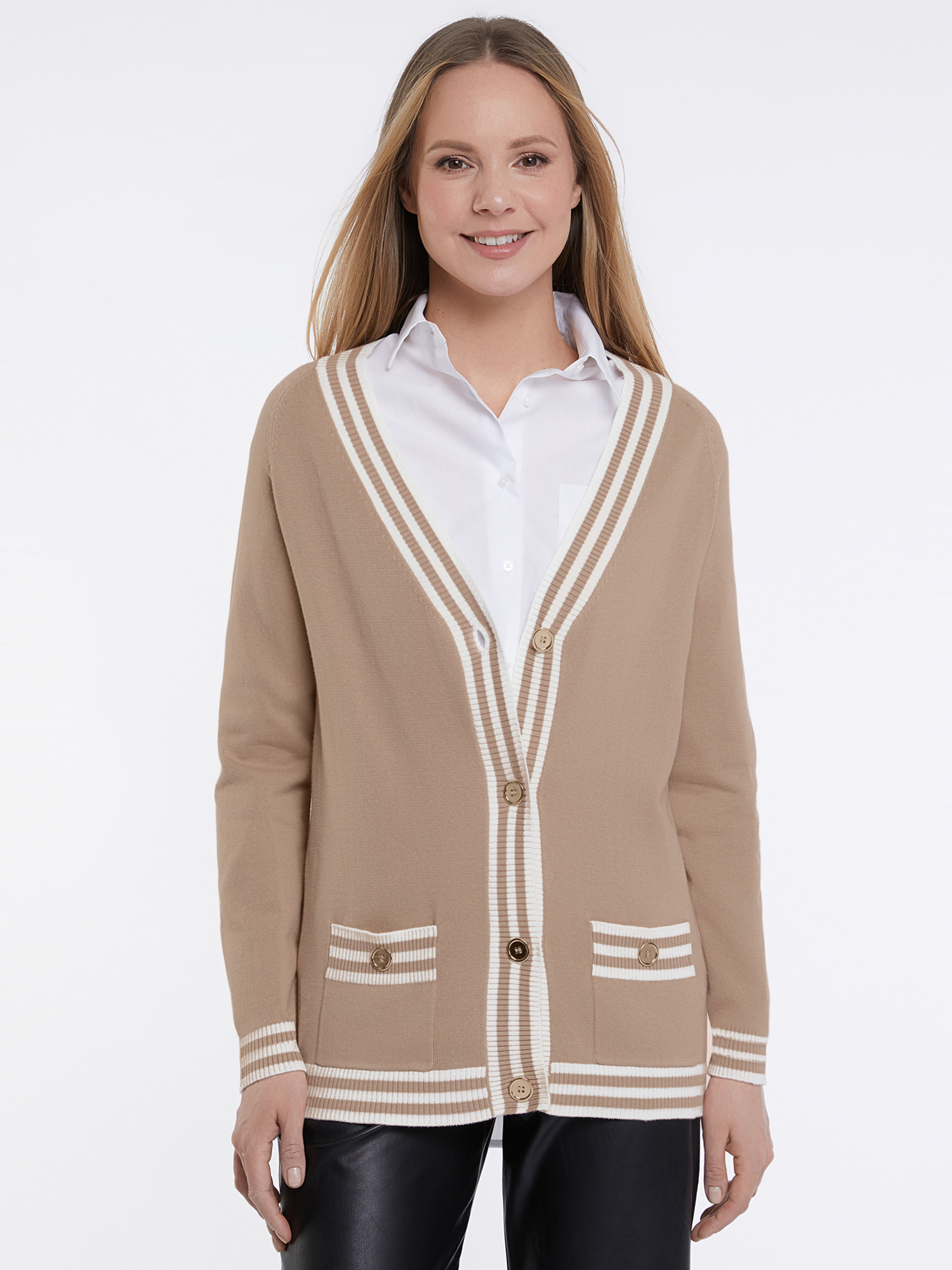 

Кардиган женский oodji 63212618 бежевый XL, 63212618