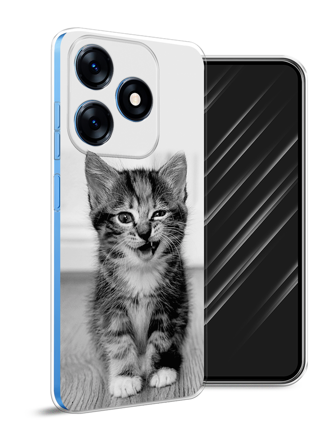 

Чехол Awog на Tecno Spark 10 "Подмигивающий котенок", Черный;серый, 303550-1