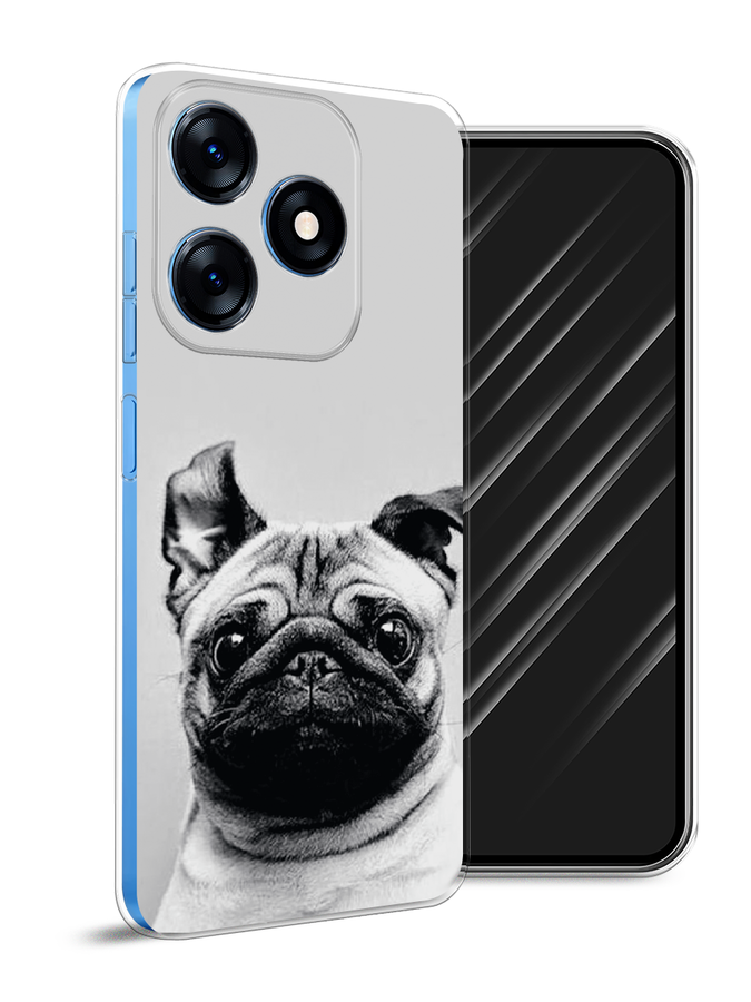 

Чехол Awog на Tecno Spark 10 "Ушастый мопс", Серый, 303550-1