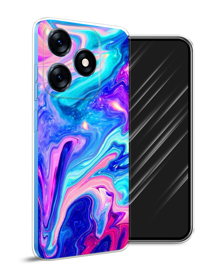 

Чехол Awog на Tecno Spark 10 "Потеки краски", Розовый, 303550-10