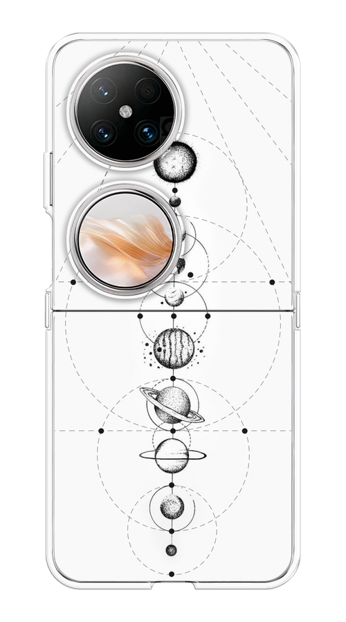 

Чехол на Huawei Pocket 2 "Парад планет", Серый, 6123850-1