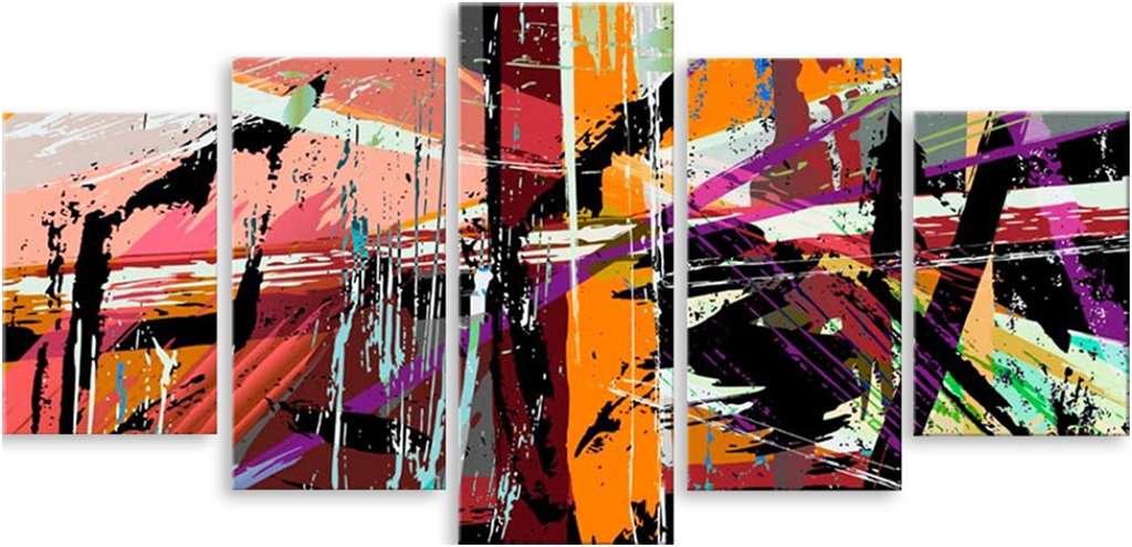 

Картина модульная на холсте Модулка Мультицветная абстракция 120x60 см, 4463