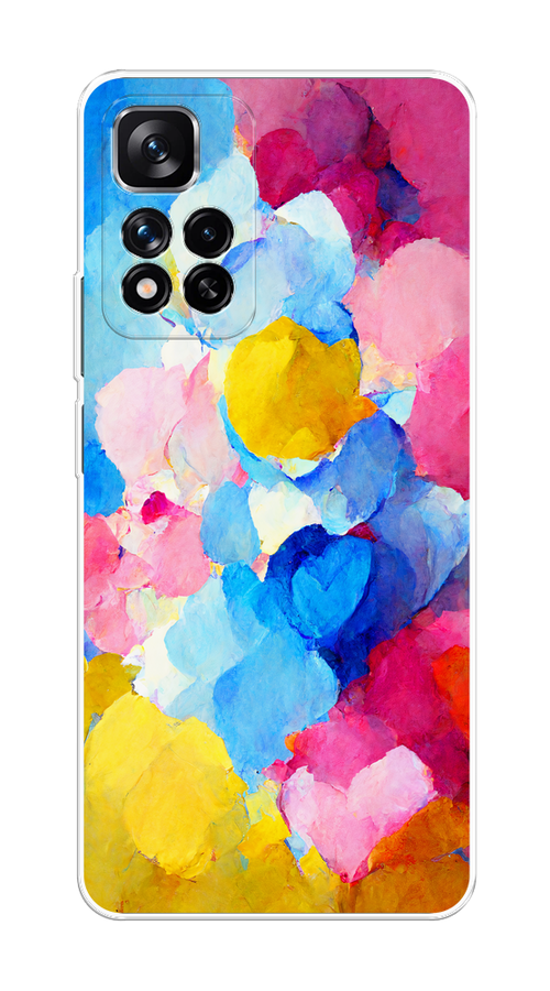 

Чехол на Xiaomi Redmi Note 11 Pro Plus 5G "Яркие пятна", Синий;голубой;желтый;розовый, 312150-1