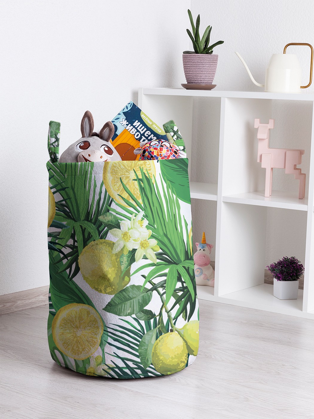 фото Корзина для игрушек joyarty лимоны и тропики 35x50 см