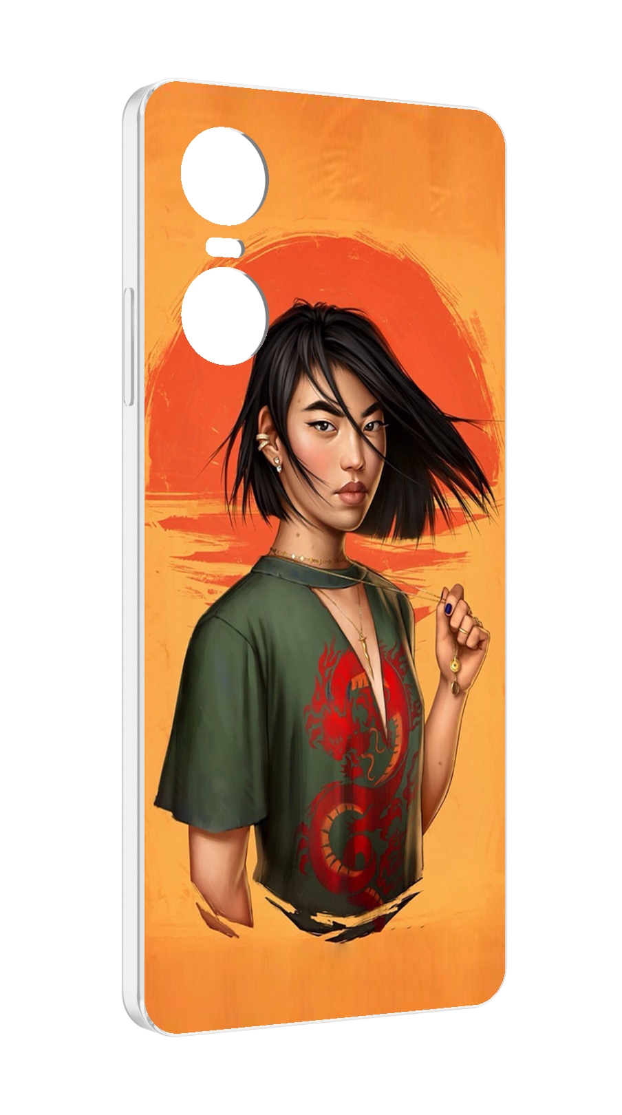 

Чехол MyPads девушка-в-оранжевом-фоне женский для Tecno Pop 6 Pro, Прозрачный, Tocco