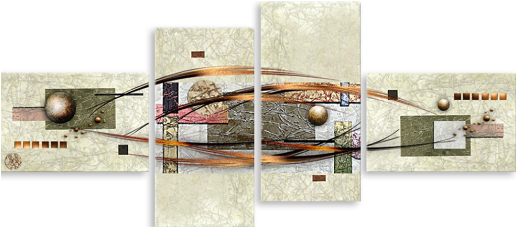 

Картина модульная на холсте Модулка Геометрическая абстракция 150x68 см, 4446