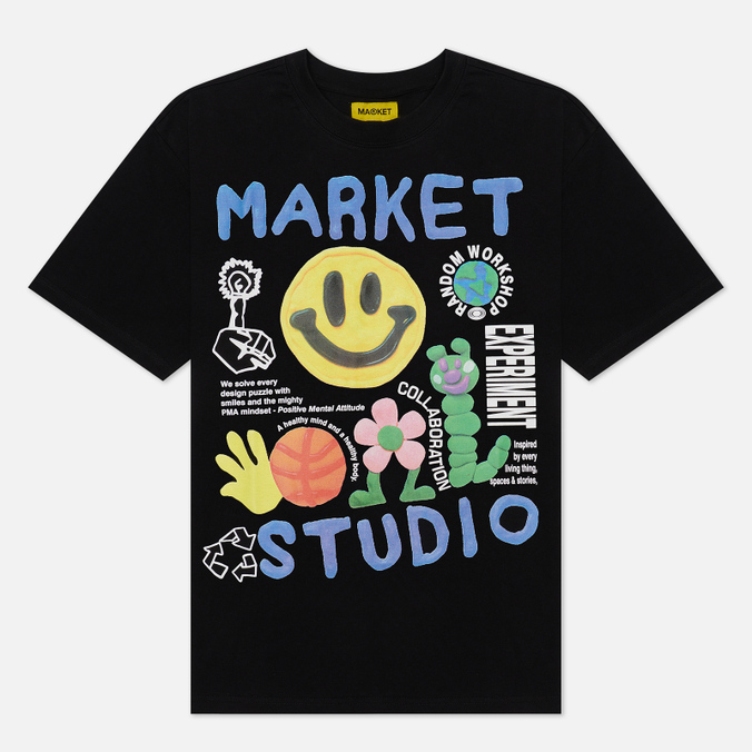

Футболка мужская MARKET Smiley Collage черная M, Smiley Collage