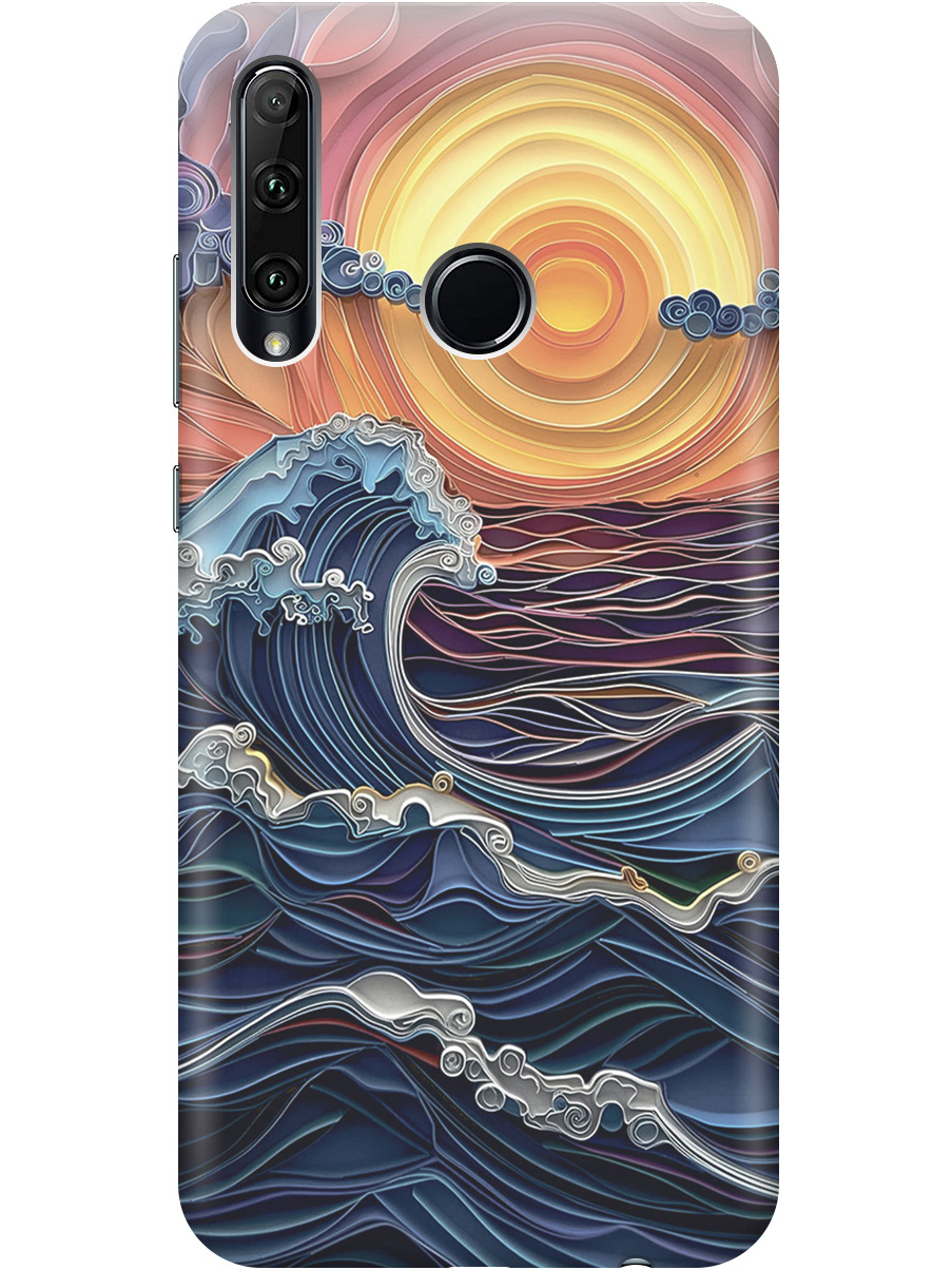

Силиконовый чехол на Honor 10i/20e с принтом "Волны на закате", Прозрачный;оранжевый;синий, 721096210