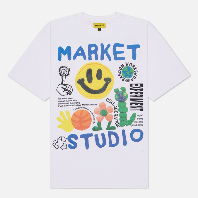 

Футболка мужская MARKET Smiley Collage белая XL, Smiley Collage