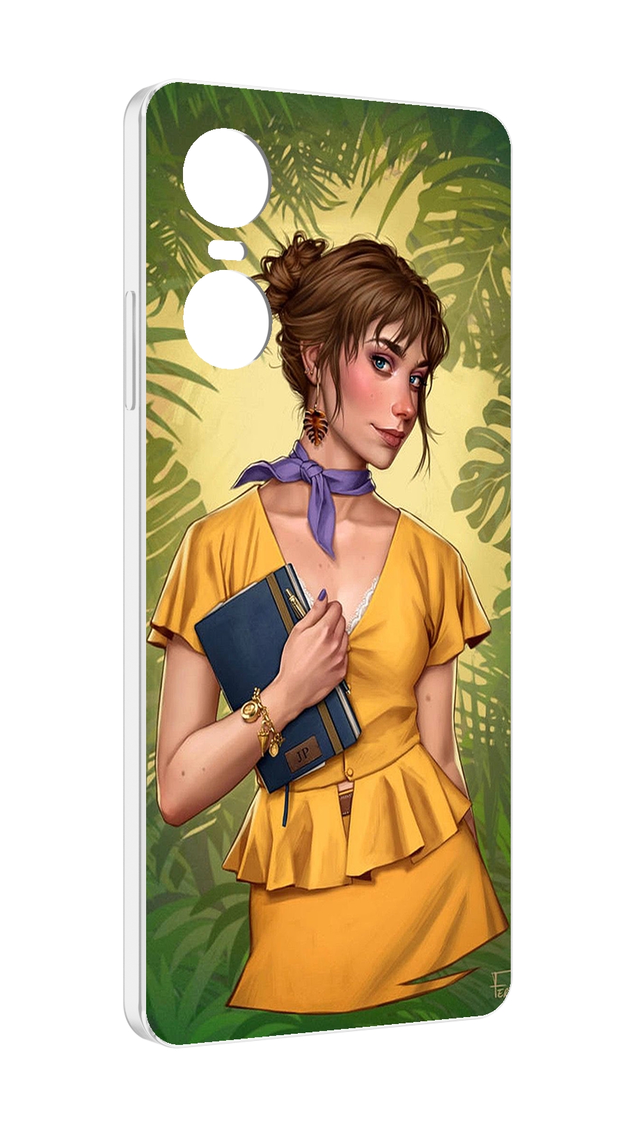 

Чехол MyPads девушка-в-зелени женский для Tecno Pop 6 Pro, Прозрачный, Tocco