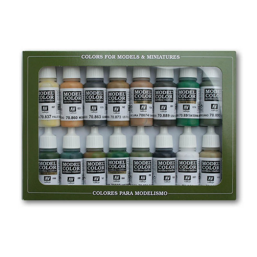 

Набор акриловых красок Vallejo Model Color Allied Forces WWII 70109 , 16 красок по 17 мл, Allied Forces WWII