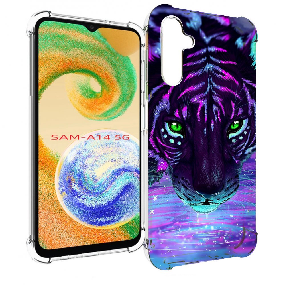 

Чехол MyPads Тигр-неон для Samsung Galaxy A14 5G, Прозрачный, Tocco