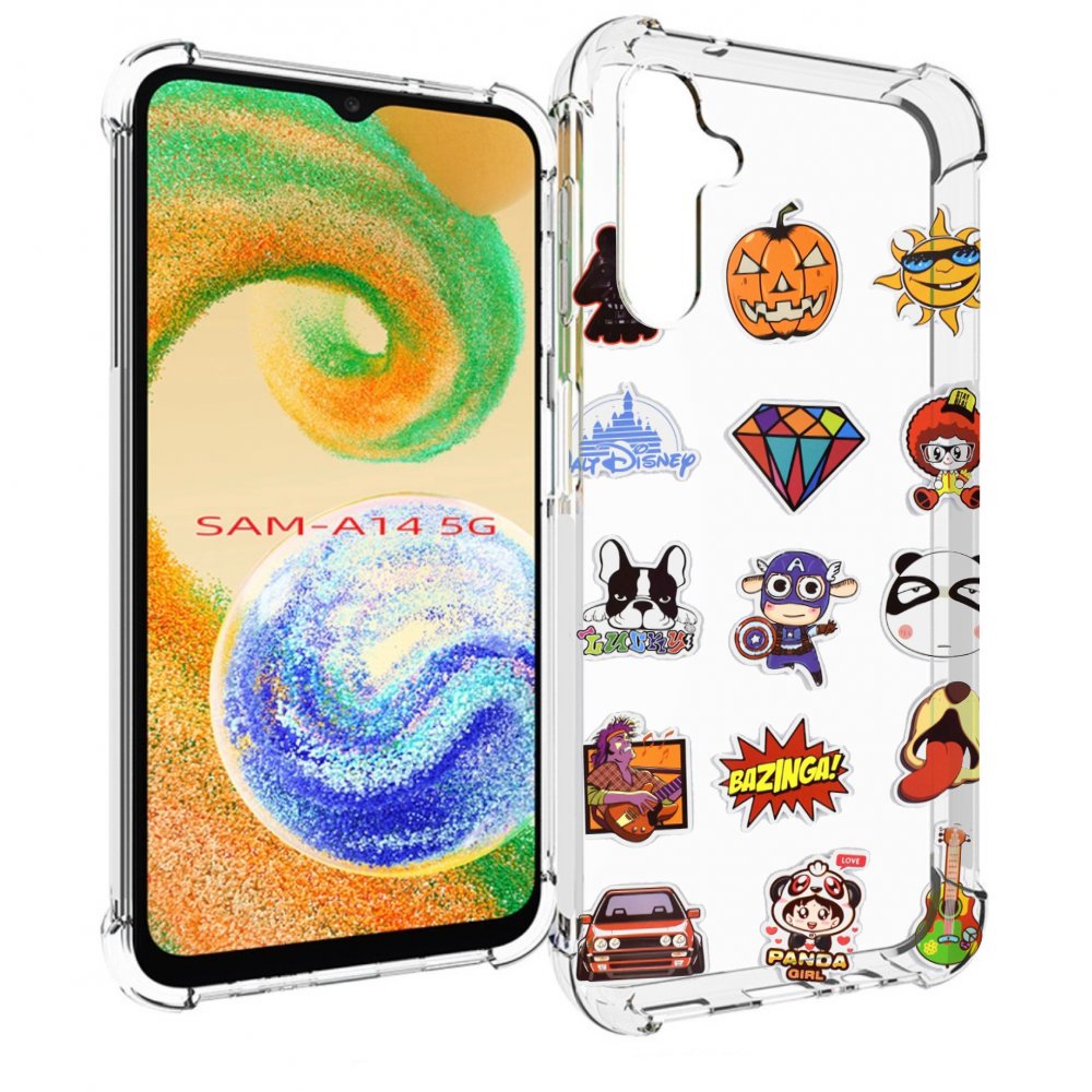 

Чехол MyPads Стикеры-2 для Samsung Galaxy A14 5G, Прозрачный, Tocco