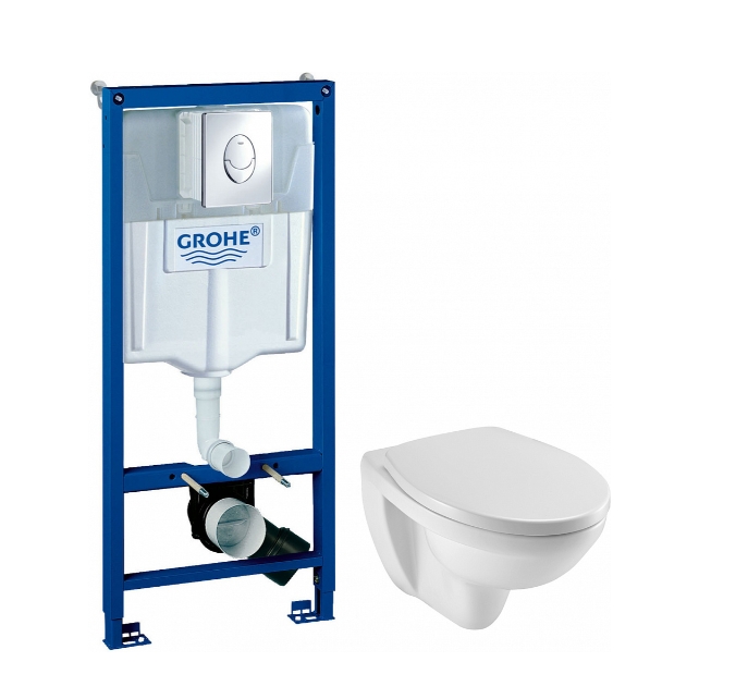 фото Jacob delafon комплект инсталляция grohe rapid sl 38721001 3в1 с кнопкой + унитаз jacob de