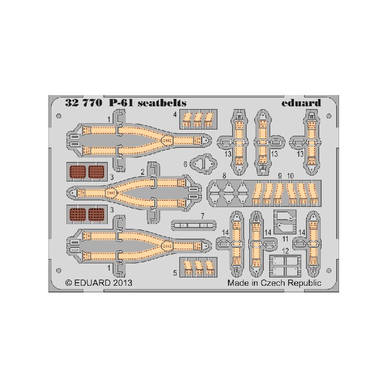 

32770 Eduard 1/32 Фототравление привязные ремни P-61 seatbelts, Цветной