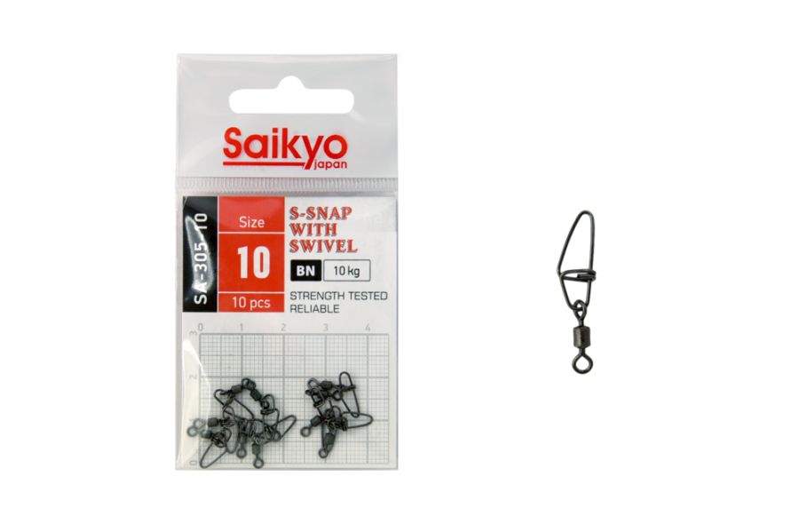

Вертлюг с застежкой Saikyo SA-305-10 ( 1упк. по 10 шт.), Черный