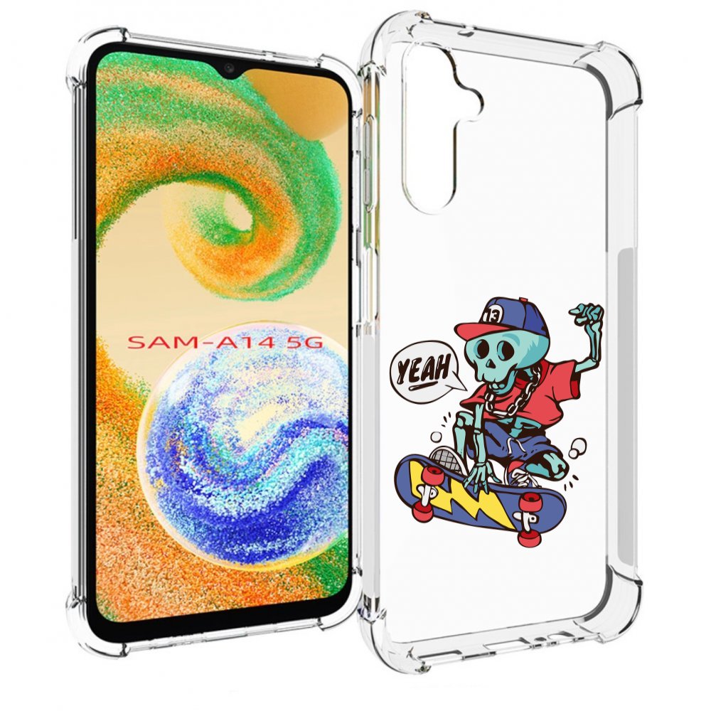 

Чехол MyPads Скелет-на-скейте для Samsung Galaxy A14 5G, Прозрачный, Tocco