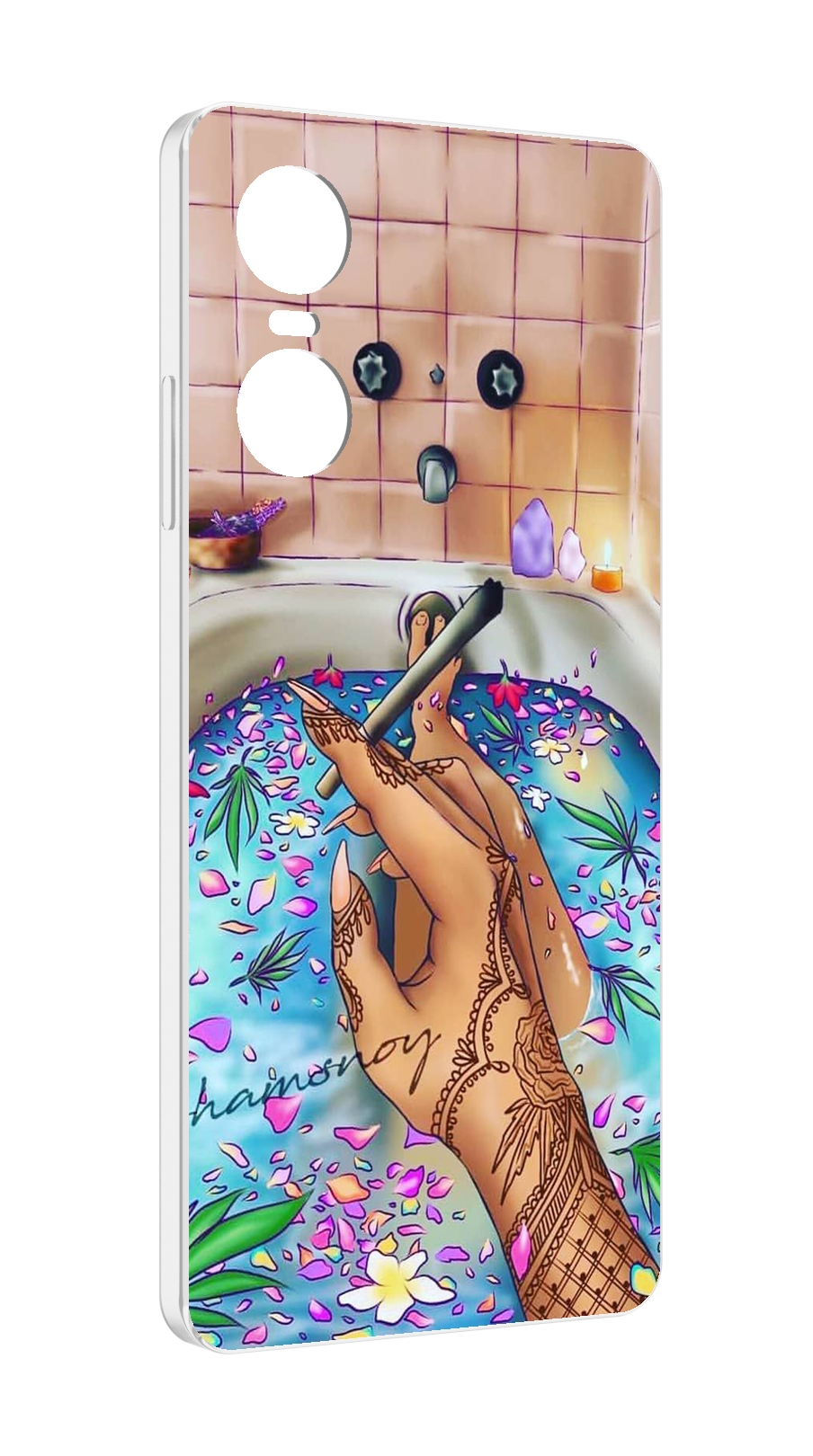 Чехол MyPads девушка в ванне женский для Tecno Pop 6 Pro