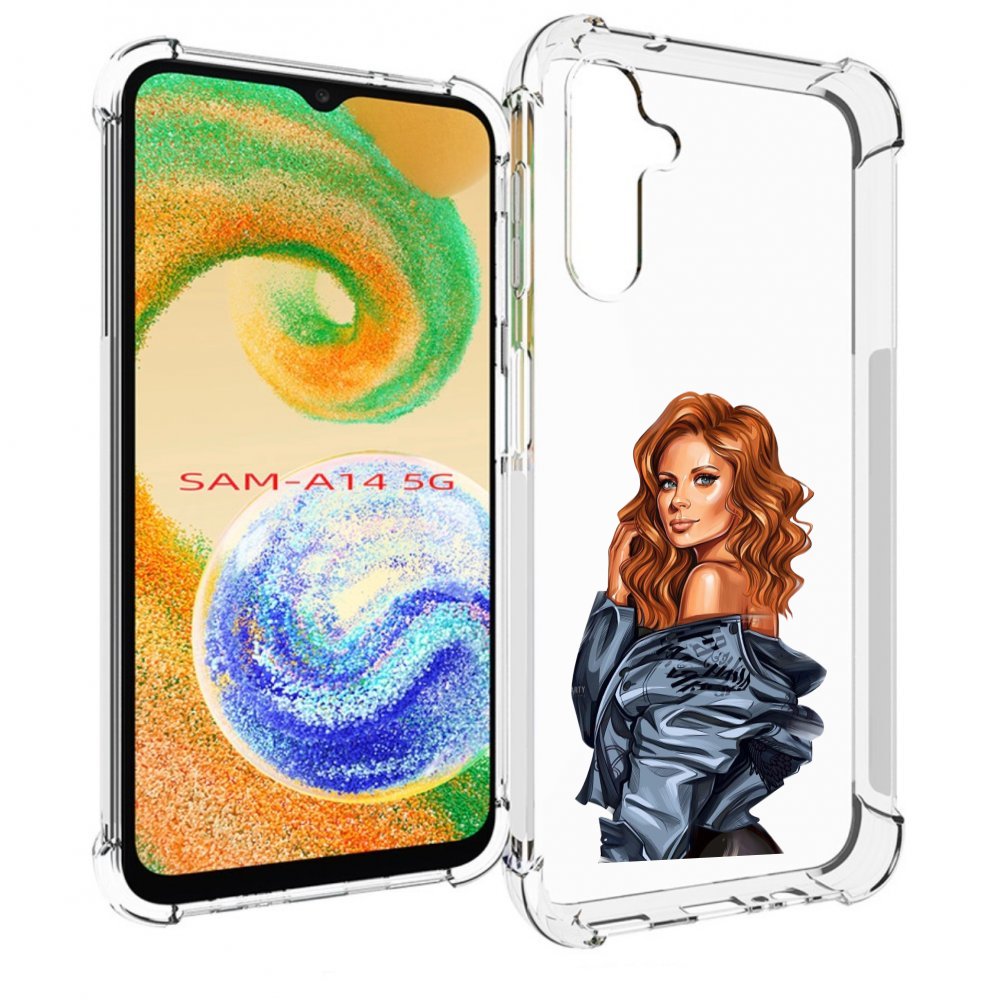 

Чехол MyPads Рыжая-девушка женский для Samsung Galaxy A14 5G, Прозрачный, Tocco