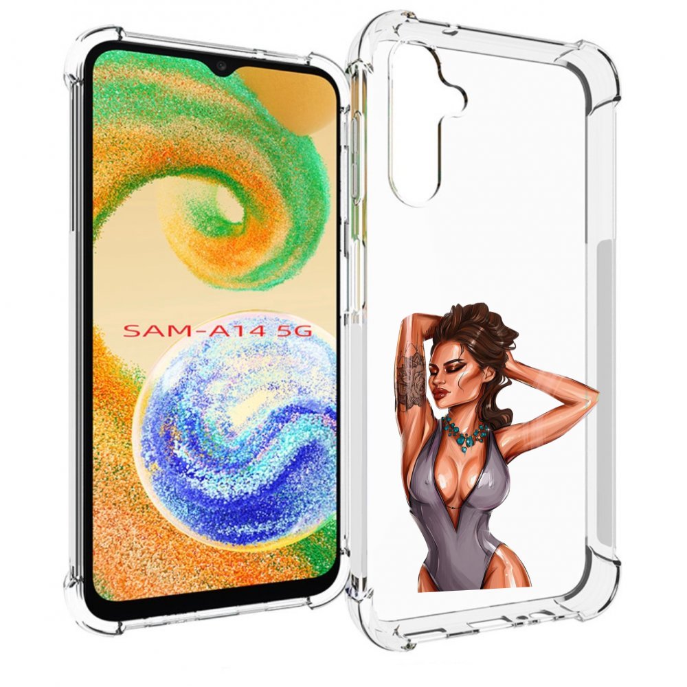

Чехол MyPads Роскошная-девушка женский для Samsung Galaxy A14 5G, Прозрачный, Tocco