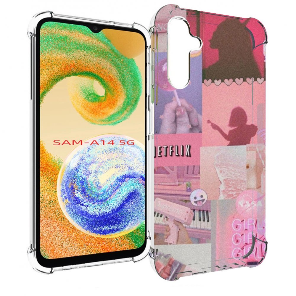 

Чехол MyPads Розовый-вайб для Samsung Galaxy A14 5G, Прозрачный, Tocco
