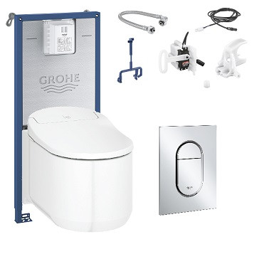 

Grohe Комплект Grohe Sensia Arena 120172 подвесной унитаз с биде + инсталляция + установоч