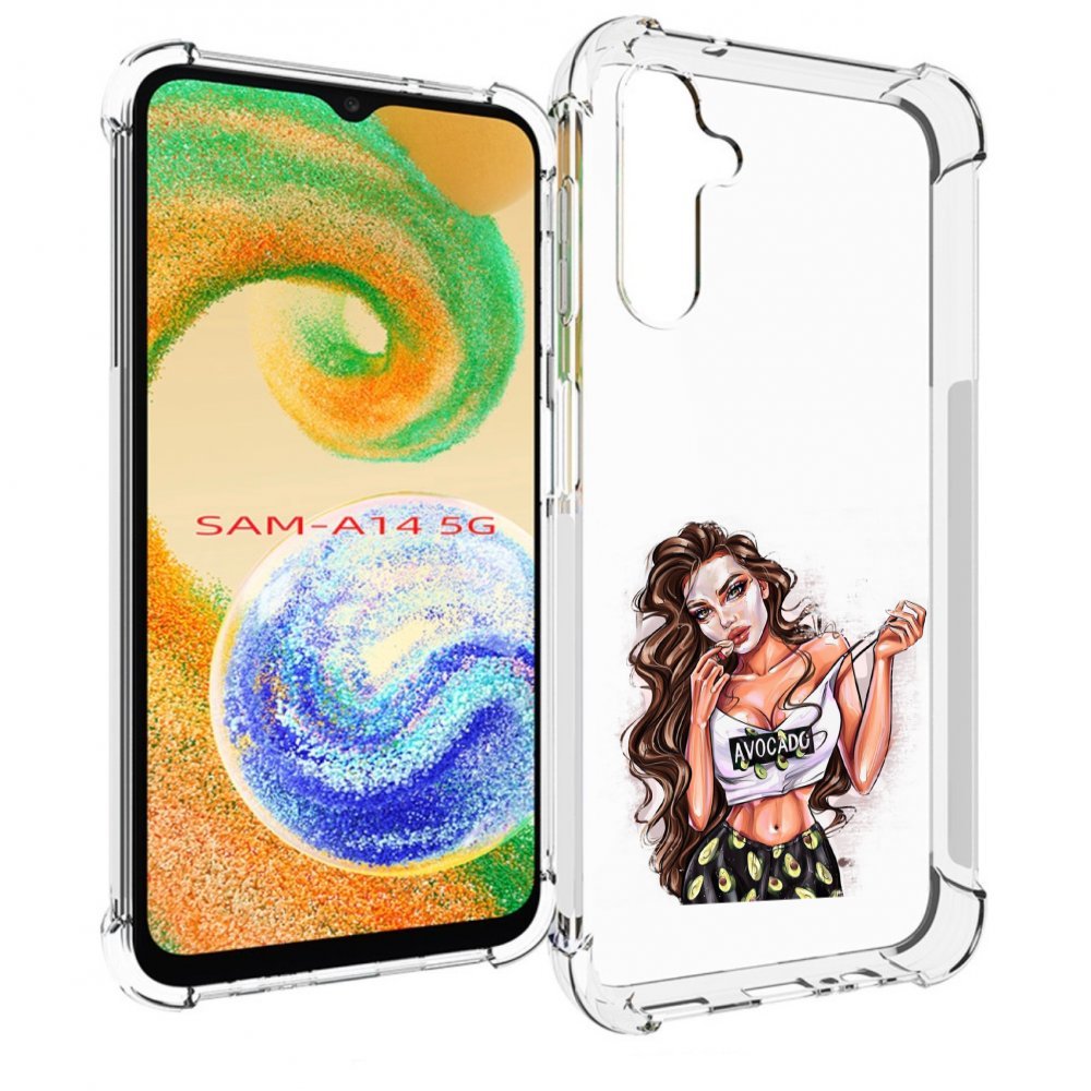 

Чехол MyPads Продукты на дом с доставкой женский для Samsung Galaxy A14 5G, Прозрачный, Tocco