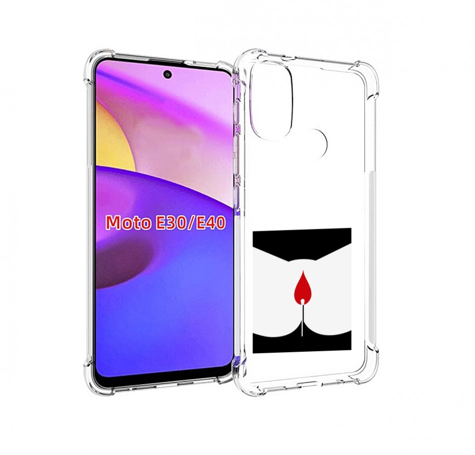 

Чехол бампер MyPads спичка горит для Motorola Moto E30., Прозрачный, Tocco
