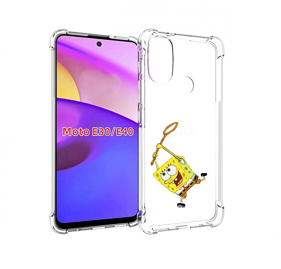 

Чехол бампер MyPads спанчбоб-с-сочком для Motorola Moto E30., Прозрачный, Tocco