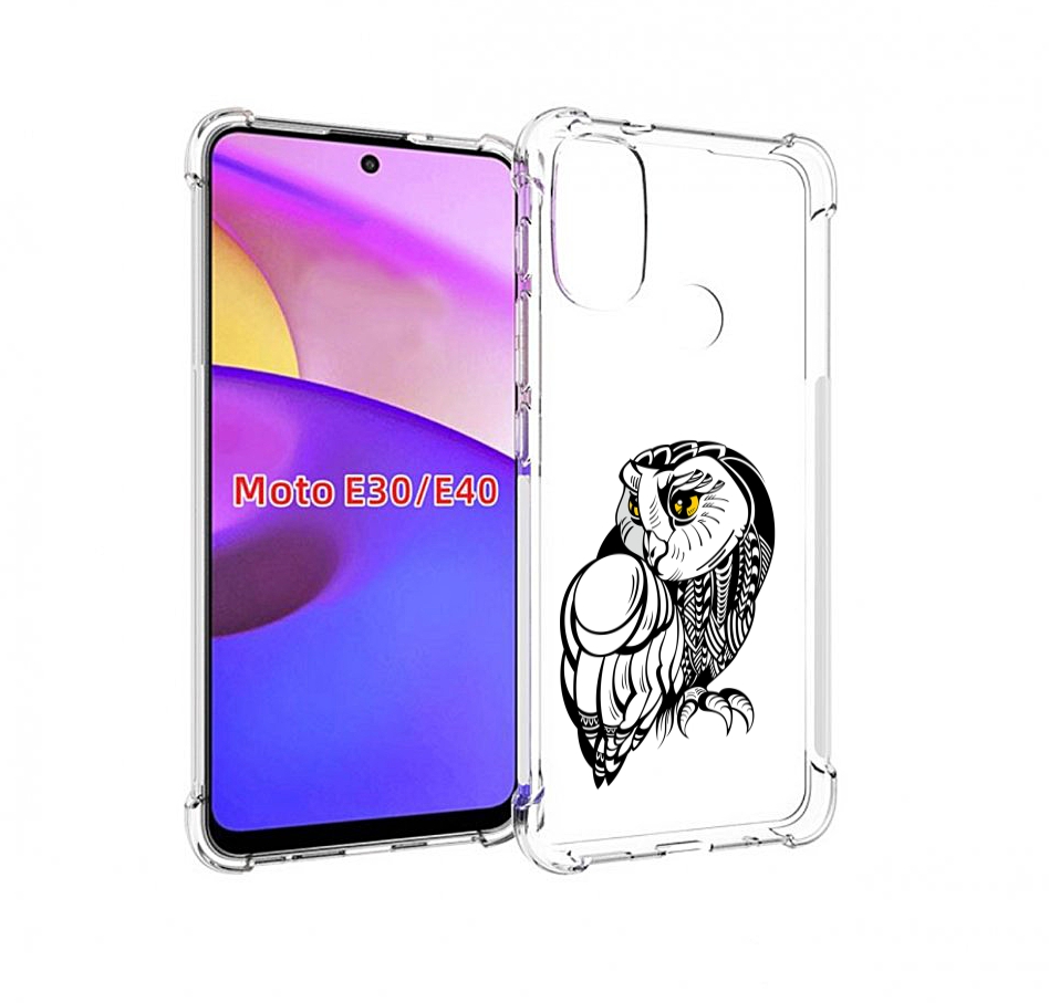 

Чехол бампер MyPads сова-красотка для Motorola Moto E30., Прозрачный, Tocco