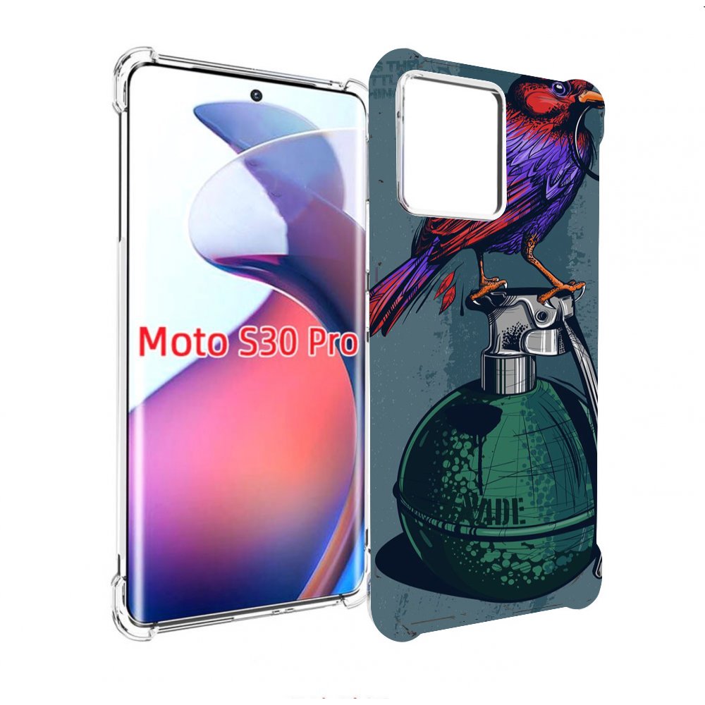 

Чехол MyPads птица с гранатой для Motorola Moto S30 Pro, Прозрачный, Tocco