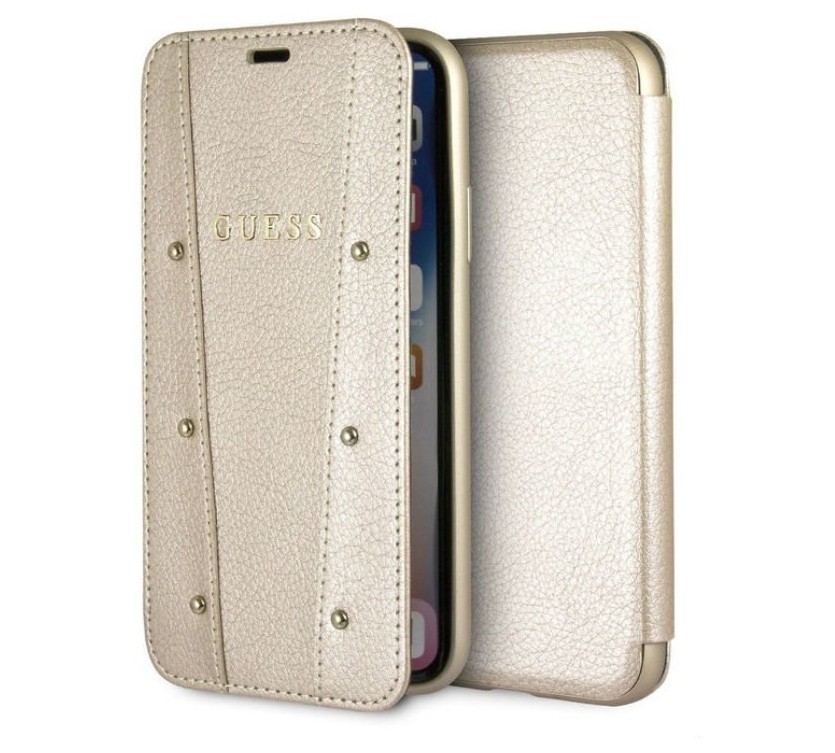 фото Чехол cg mobile guess kaia collection booktype iphone x/xs золотой