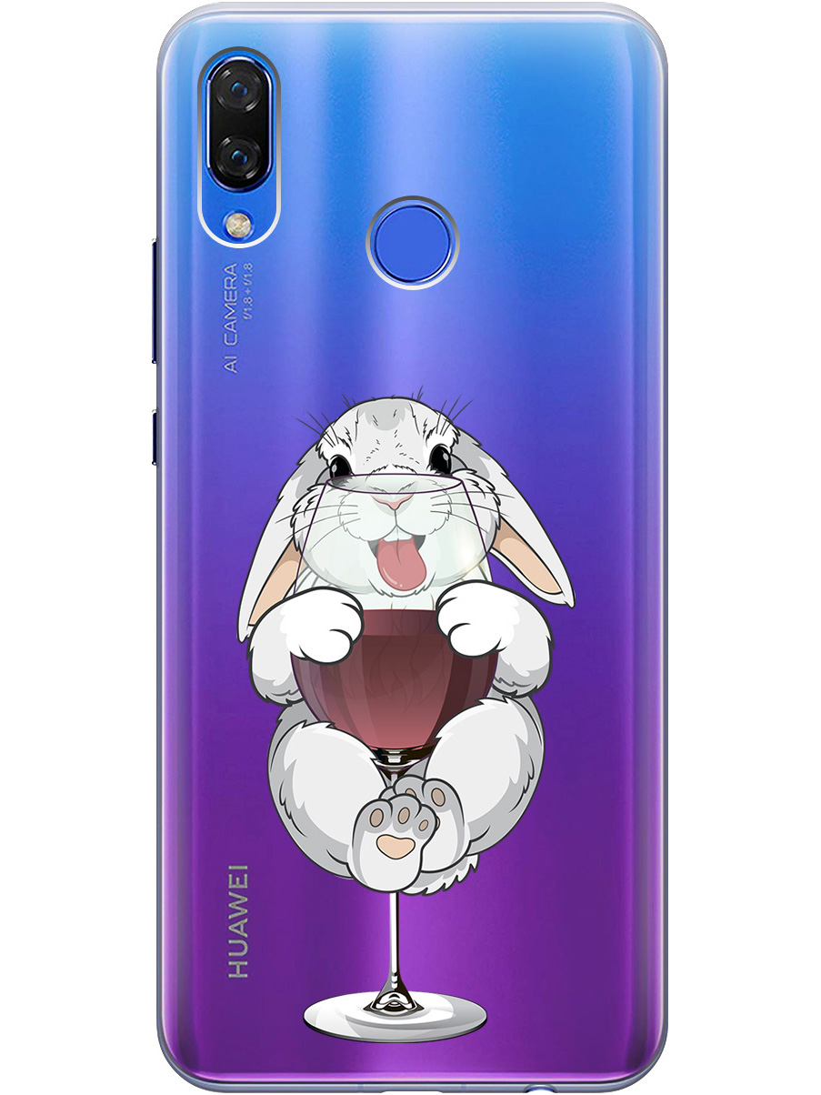 

Силиконовый чехол на Huawei Nova 3 с принтом "Кролик и бокал", Прозрачный;белый;бордовый, 718981175