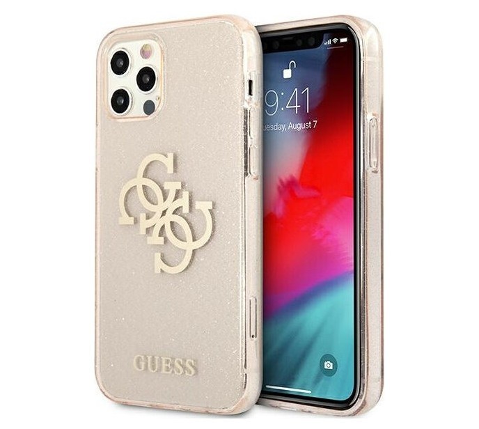 фото Чехол cg mobile guess 4g big logo iphone 12 pro max блестящий золотой