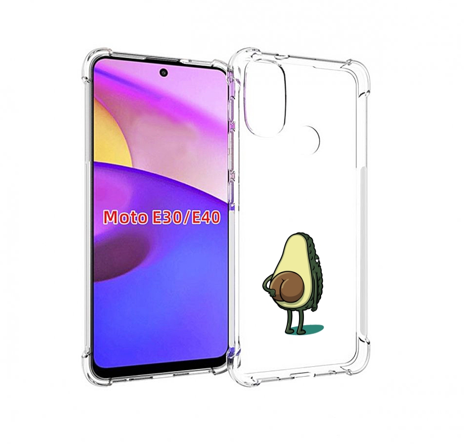 

Чехол бампер MyPads смешной авокадо сзади для Motorola Moto E30., Прозрачный, Tocco