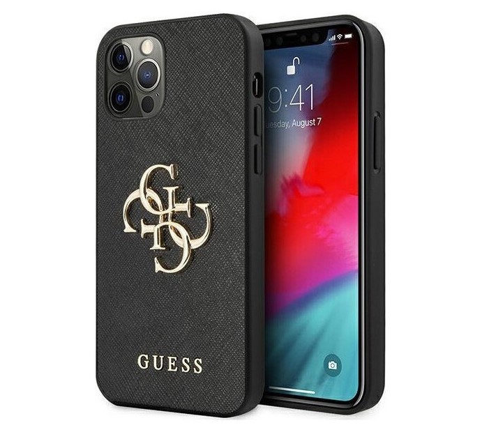 фото Чехол cg mobile guess saffiano 4g big metal logo iphone 12 pro max черный