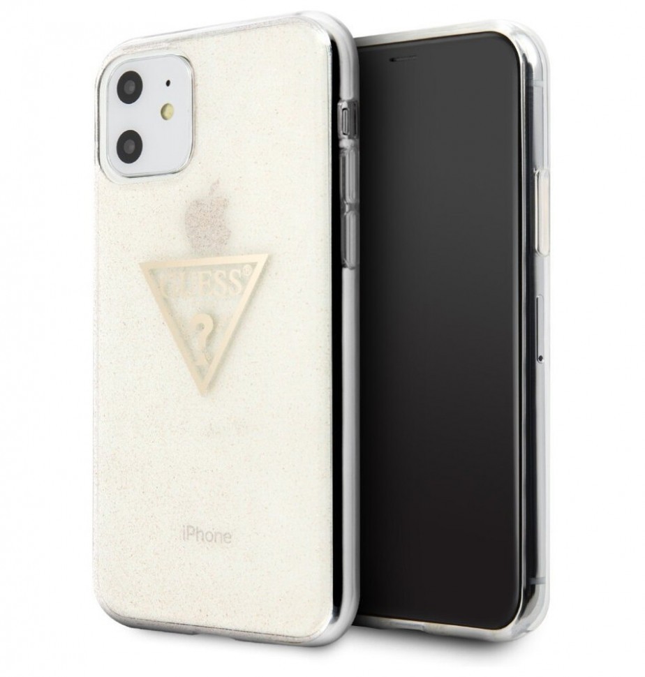 фото Чехол cg mobile guess triangle logo iphone 11 блестящий золотой