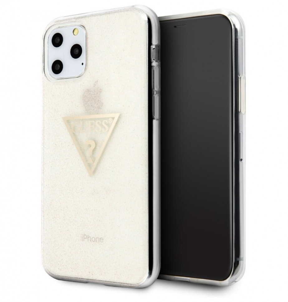 фото Чехол cg mobile guess triangle logo iphone 11 pro max блестящий золотой