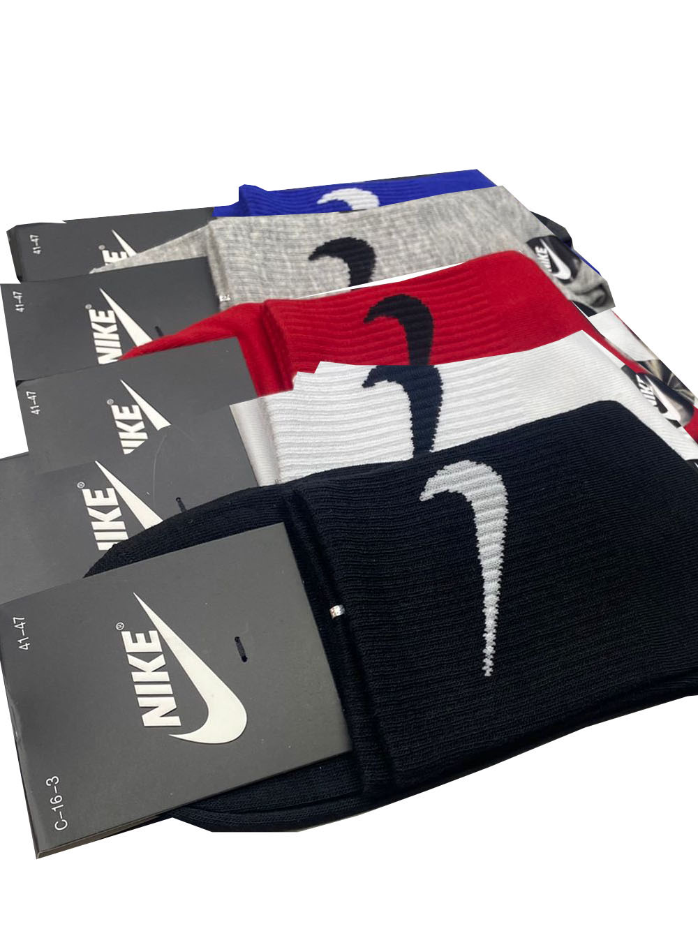 Комплект носков унисекс Nike DBO4321 разноцветных 41-47, 5 пар реплика