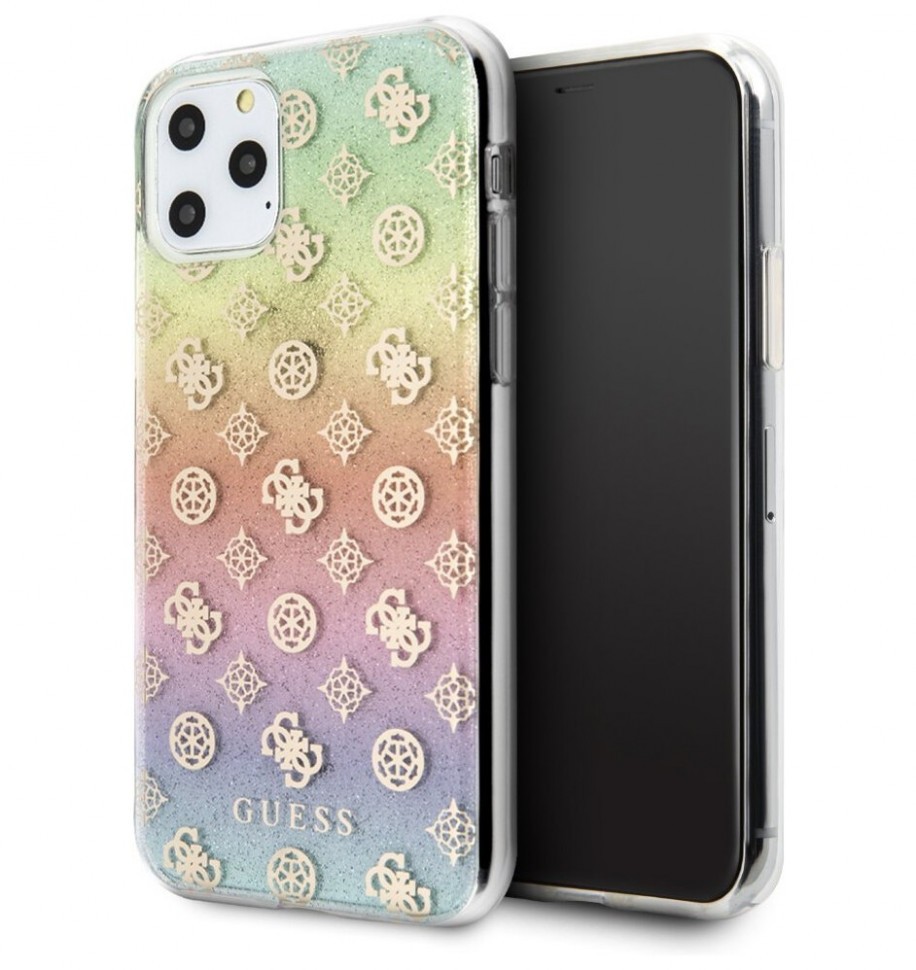 фото Чехол cg mobile guess 4g peony iphone 11 pro блестящий радужный