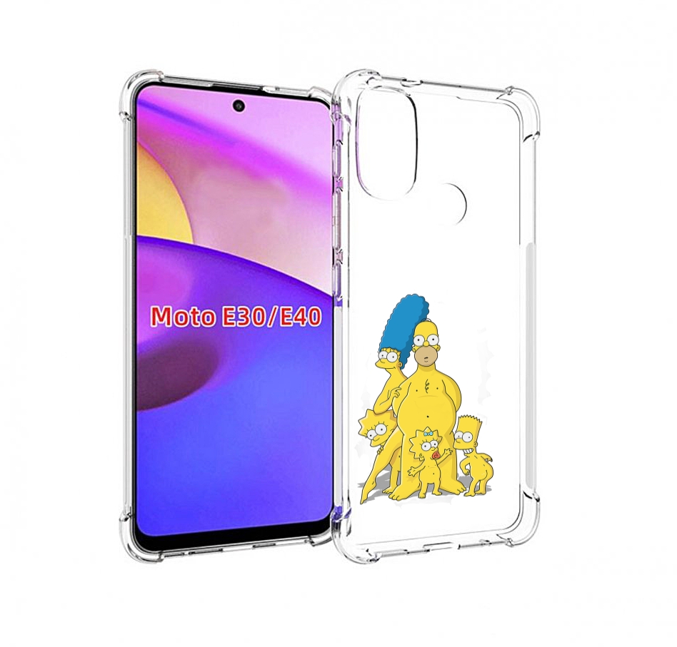 

Чехол бампер MyPads семья-симпсонов для Motorola Moto E30., Прозрачный, Tocco