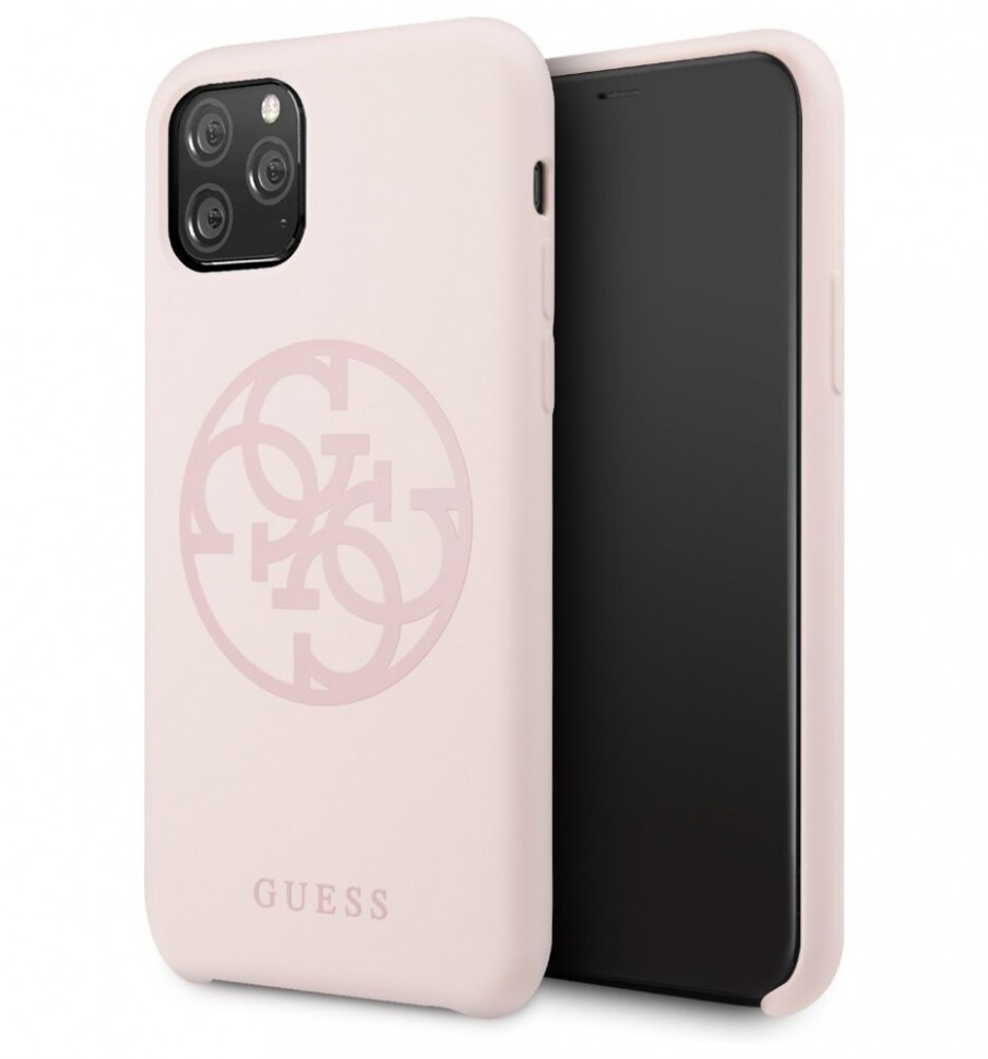 фото Чехол cg mobile guess silicone collection 4g logo iphone 11 pro светло-розовый