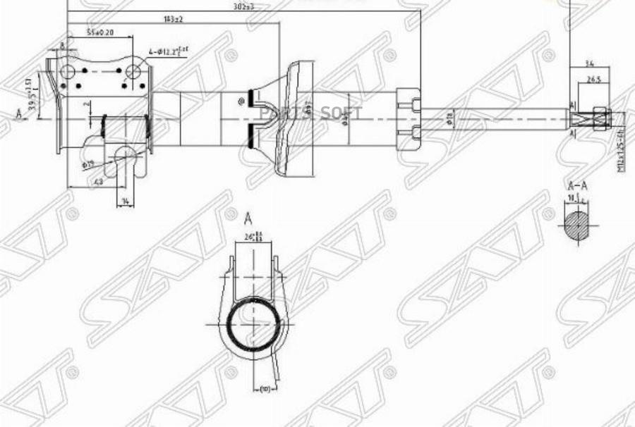 

Стойка Передняя Chevrolet/Daewoo Matiz/Spark 98-05 Rh (правый) Sat арт. ST-96316746