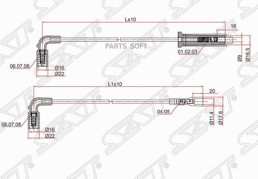 Провода Высоковольтные Chevrolet Aveo 03-08 1.4 F14s3 A14sms/Lanos 05- A14sms Sat арт. ST-